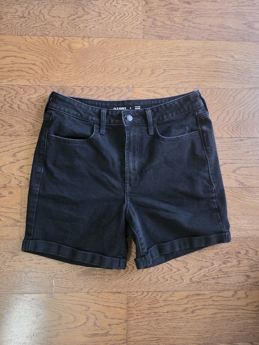 Old Navy High Rise Wow Denim Shorts Black Size 6